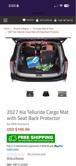 2027 Kia Telluride Cargo Mat