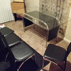 Black and Chrome Dining Table