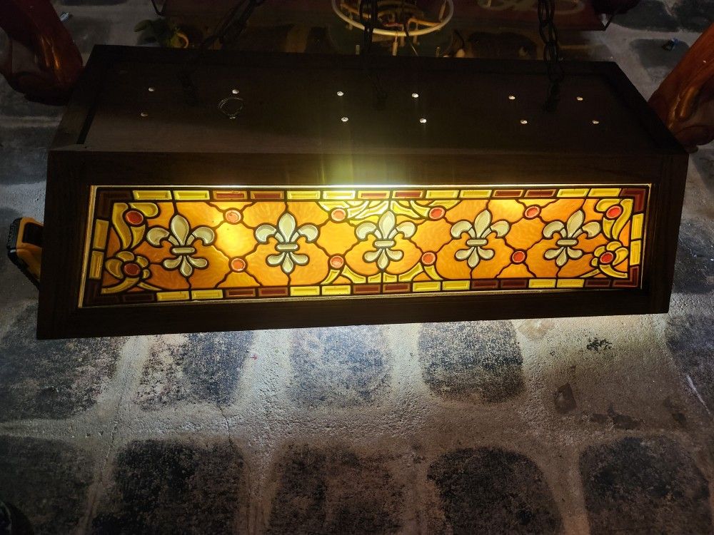 Vintage Stained Glass Hanging Light