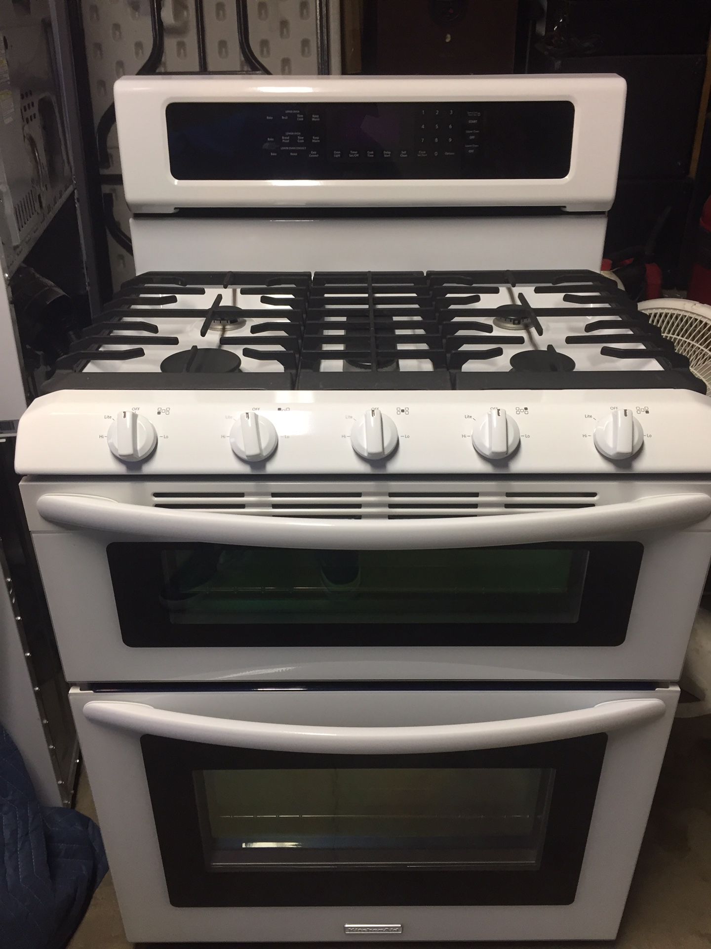 Kitchenaid stove / conventional oven with matching microwave hood combo