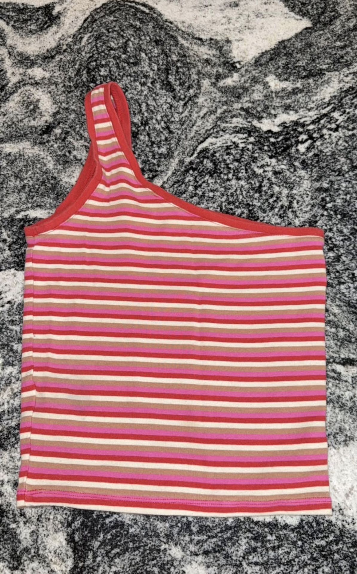 Cotton OnStriped One-Shoulder Tank Top - Size Small (S)