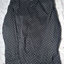 Guess Large Black Button Up Polka Dots Long Sleeve Men’s