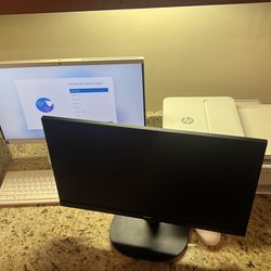 HP Desktop + 24” Monitor + Printer – Full Home Office Setup