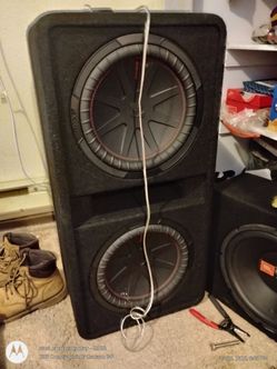 2   12" inch kicker comp r red stitch subwoofers in box