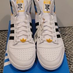 Size 13- Mens Adidas Top Ten White/Blue/Gold
