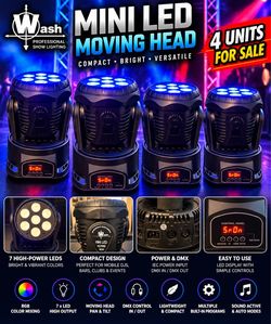 4 - Mini wash led moving heads.