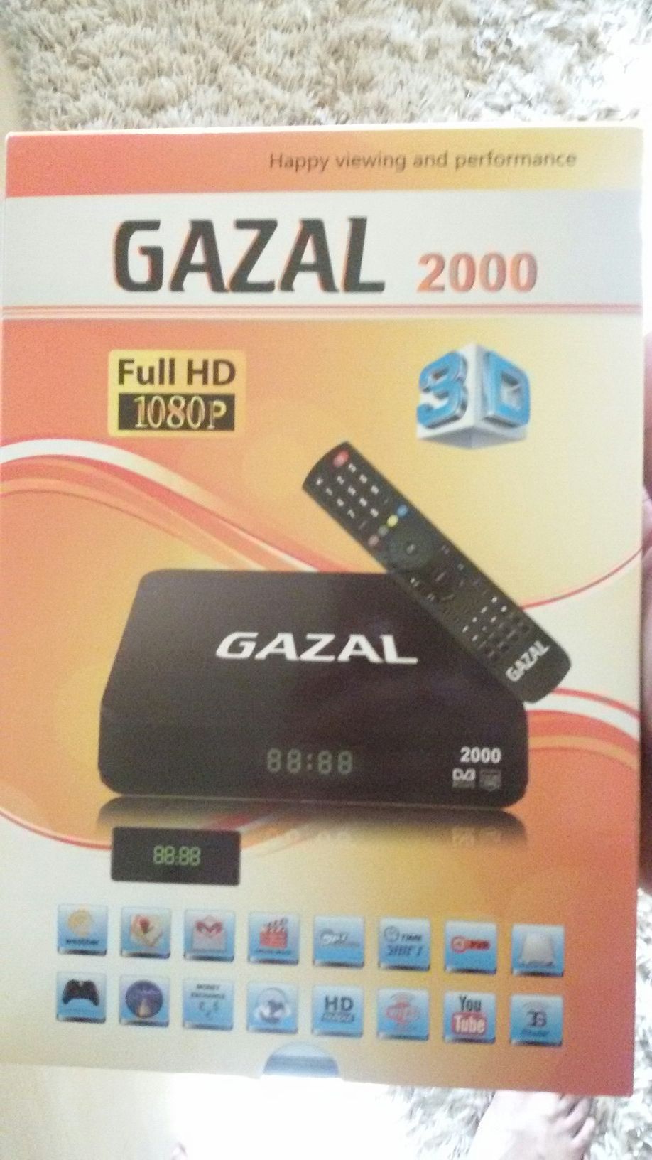 GAZAL 2000 3D Super ultra IPTV BOX and DVB-s2 receiver Arabic channels and new movies, all OSN & Bein channels including soprts (world cup 2018)