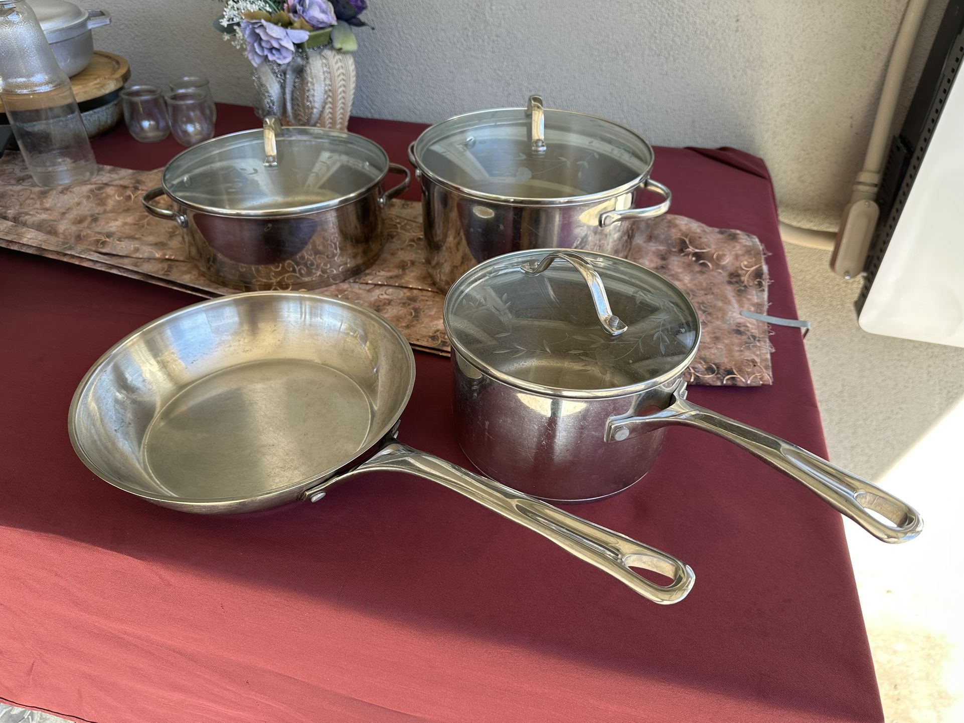 7 Piece Princess House Stainless Steel Set Of Pots & Pans