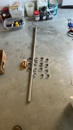 Heavy Duty Satin  Chrome And Nickel  Pole 47” Long