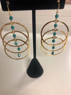 Earrings turquoise surgical steel Earwire exclusive designs. earrings circle turquoise $13.95