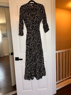 Black Floral Print Wrap Maxi Dress