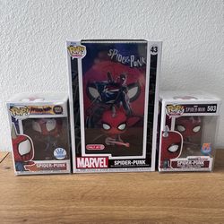 3 Funko Spider-Punk Spider-Man Figures Collectibles 