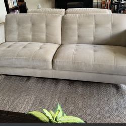 Modern Beige Sofa – 85” – Tufted Upholstery