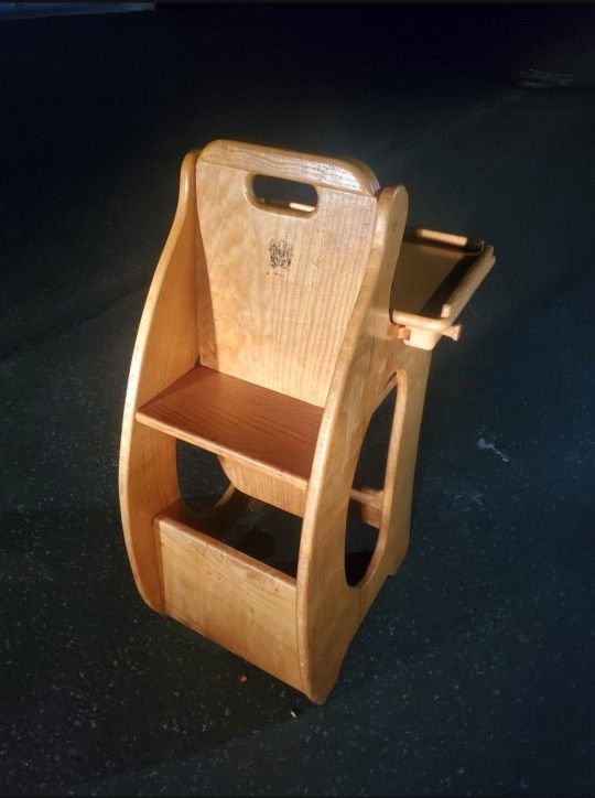 Wooden High Chair Made From Meeker Mansion tree