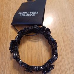 New Vera Wang Black Stretch Bracelet 