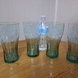 Set of Four 16 Oz Coca Cola /Cracker Barrel Glass Tumblers
