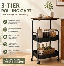 3 tier rolling cart