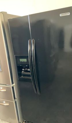 Kitchen Aid Side-by-Side Black Refrigerator
