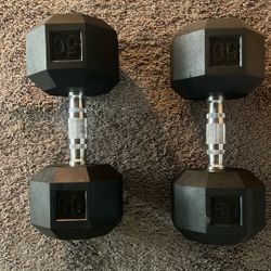 Pair Of 50lb Dumbbells 