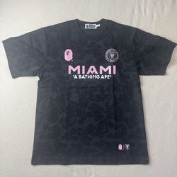 BAPE x inter Miami cf black Tee