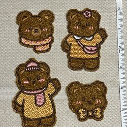 Bear peel and stick patches