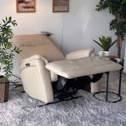Cream Top-Grain Power Reclining Chair - Free Delivery!