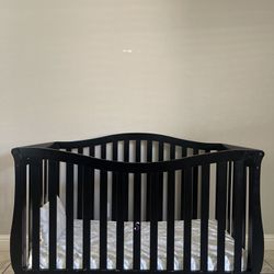 Naples 4-in-1 black mini baby Crib 