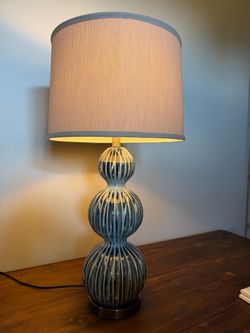 Blue Glazed Ceramic Table Lamp