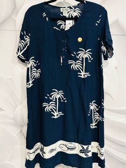 Navy & White casual summer dress LARGE