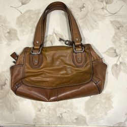 Fossil Beige Leather Shoulder Bag