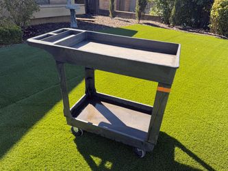 Heavy-Duty Plastic Utility Cart on Wheels