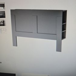 Ikea Brimnes Headboard With Storage Compartment, Gray, Full Size