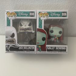 Funko Pop Nightmare Before Christmas Sally Sewing & Jack Skeleton