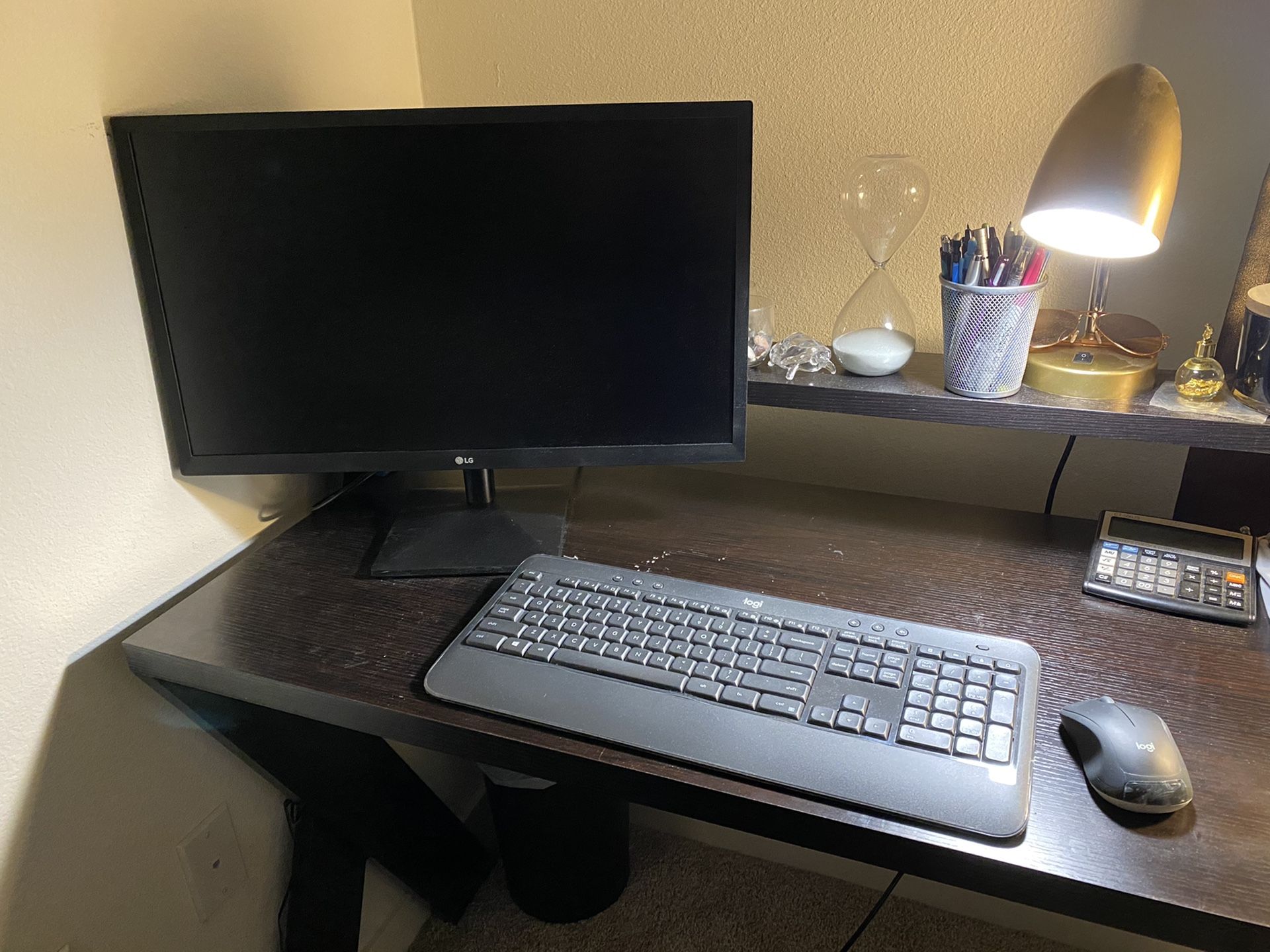 Monitor with keyboard and mouse