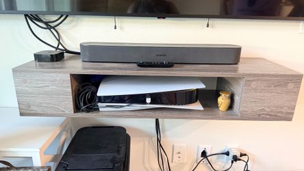 Gray Floating TV Shelf