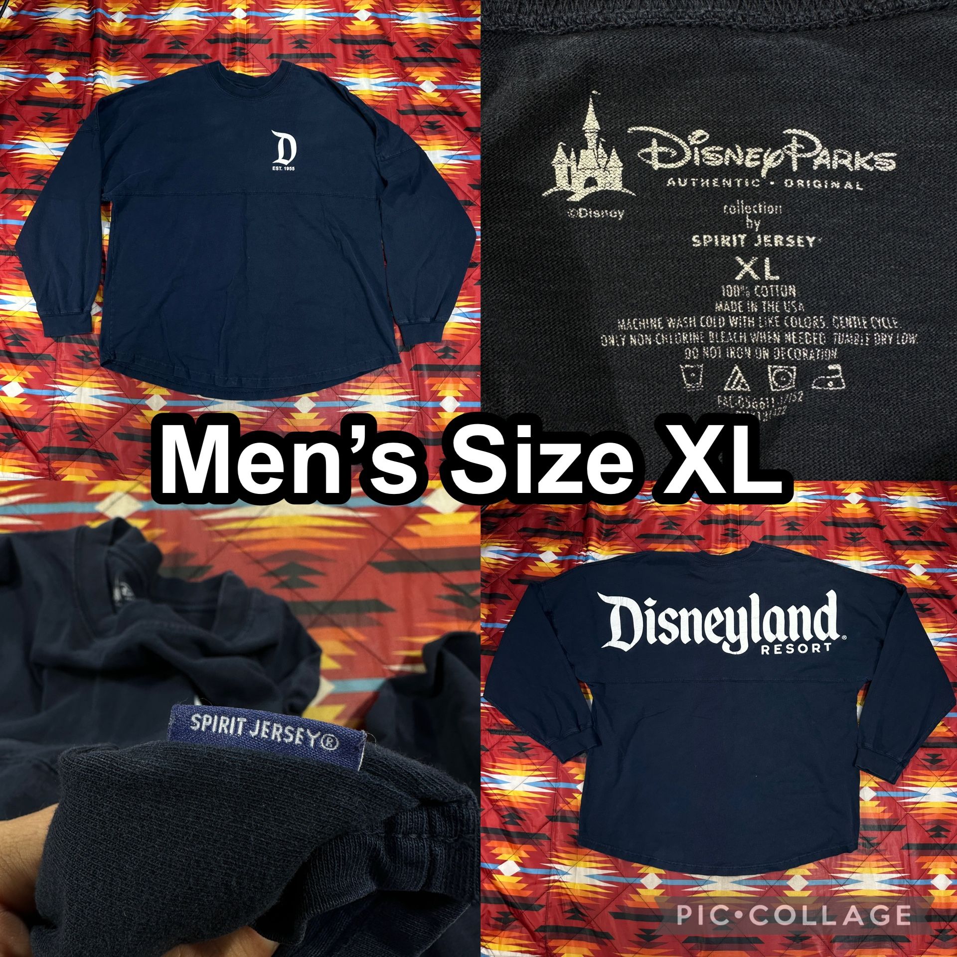 Disney Spirit Jersey Adult Size XL Blue Disneyland Resort Pullover Long Sleeve