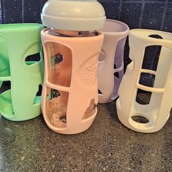 4 Silicon Glass Bottle Sleeves