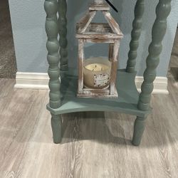Round Blue Side Table