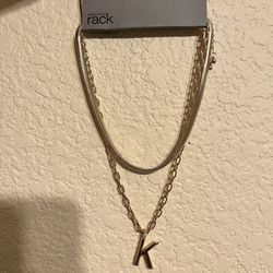 “K” Double Chain Necklace 