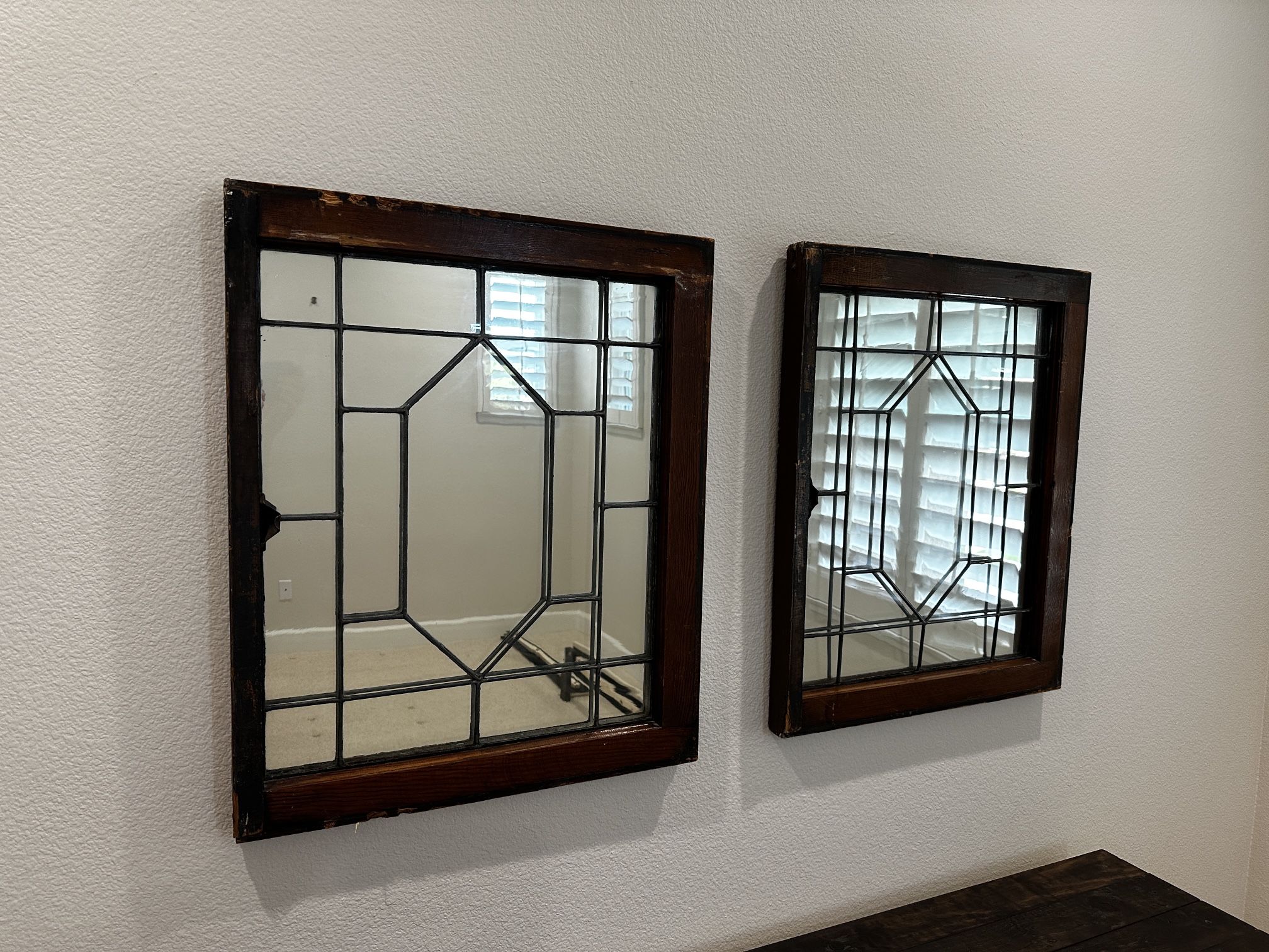 Antique Windows With Mirrors Attached