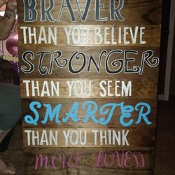 Handmade burned grain hand painted wood sign