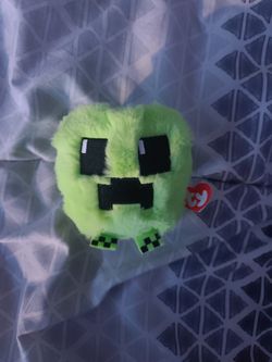 Ty Beanie Bouncers Minecraft Creeper Plush Ball Toy (NWT)