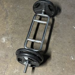 Hammer Biceps Curl Bar And Weights. 60 Lbs Total Weight 