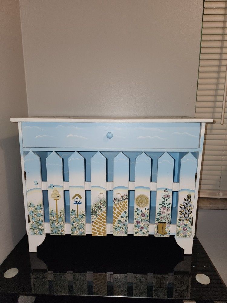Beautiful Hand Painted Cabinet/Hutch