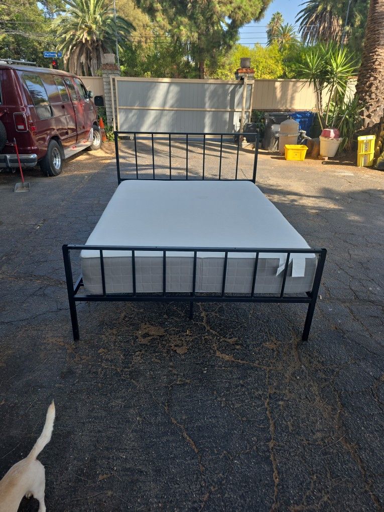 Bed frame with mattress