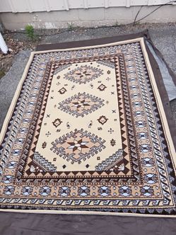 Blue,Brown and Tan Area Rug