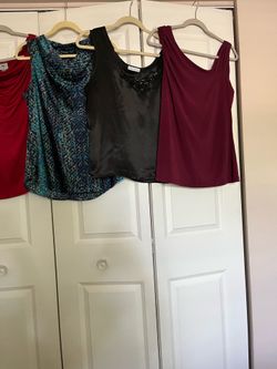 There is 6 tops therefore women’s the size is medium and large all for $55 total