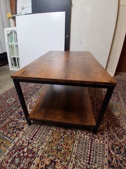 Industrial Wood and Metal Coffee Table