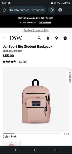 Light Pink Jansport Student Big Backpack 