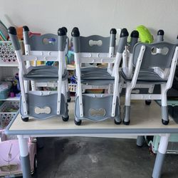 6 Chair Gray Kids Table 